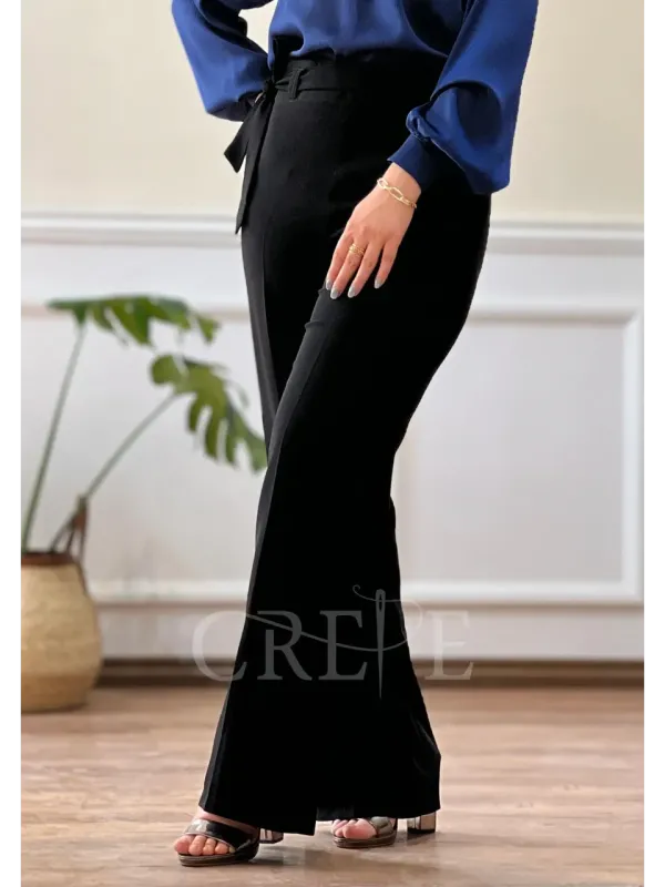 شلوار از بالا گشاد کرپ کلاریتا 