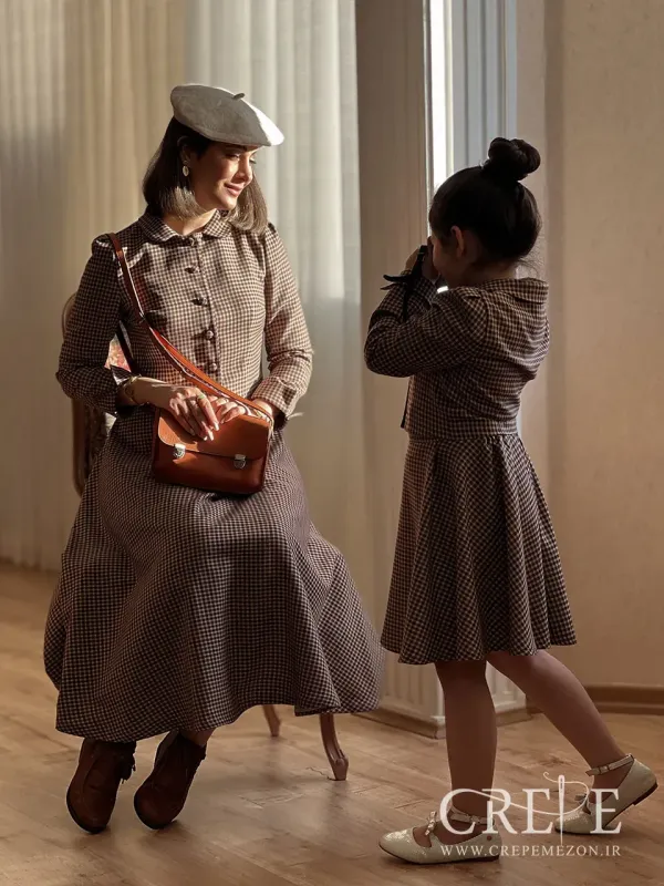 کت ودامن کشمیر چهار خانه ریز