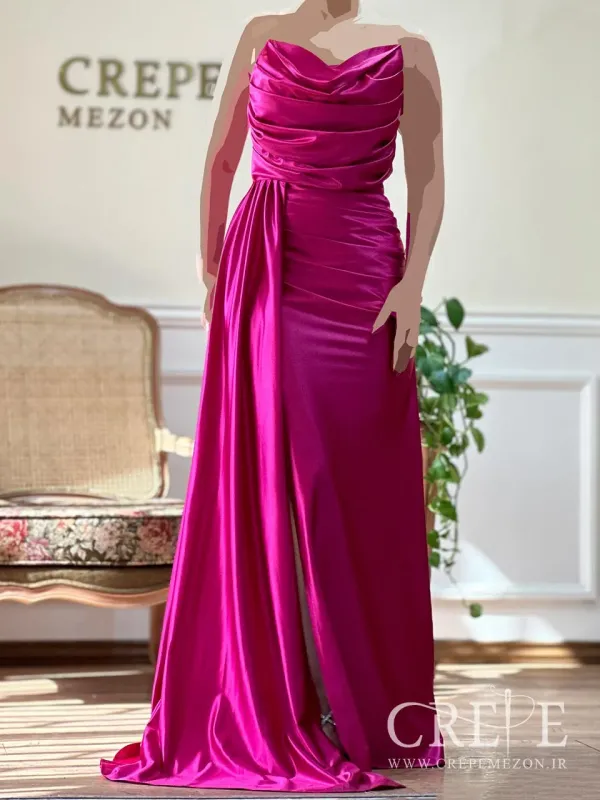 ماکسی ساتن جلو پیله  شنل دار 