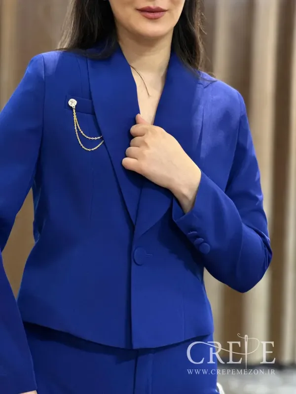 ست کت کراپ و شلوار سنجاق دار 