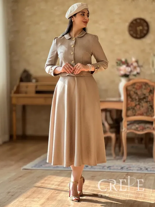 کت دامن کتان لمه بزرگسال شیرین