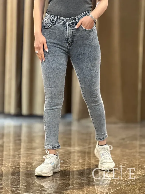 جین جذب دمپا چاکدار قد 90