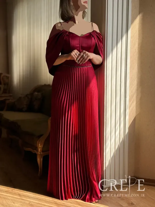 ماکسی ساتن پلیسه شالدار