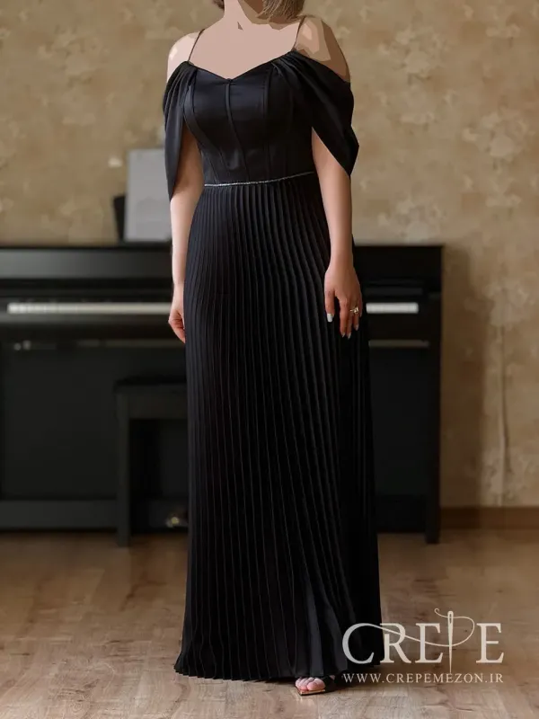 ماکسی ساتن پلیسه شالدار