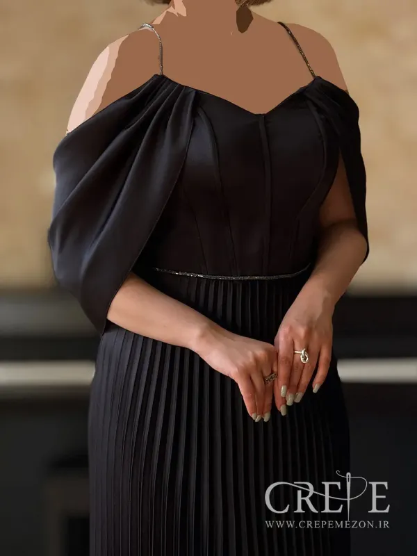 ماکسی ساتن پلیسه شالدار