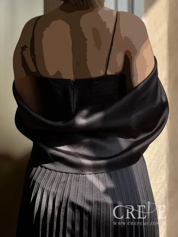 ماکسی ساتن پلیسه شالدار