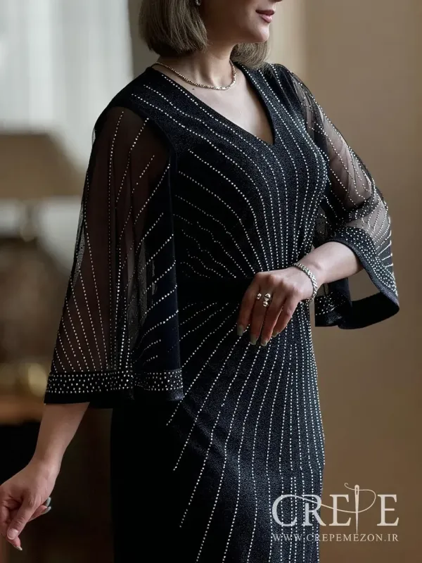 پیراهن کمردار لمه خورشیدی - خرید اقساطی انواع لباس مجلسی