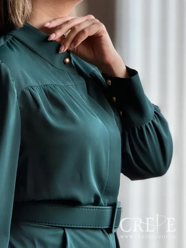 تونیک کمردار کرپ مصری - خرید آنلاین و حضوری مشهد شومیز بلند