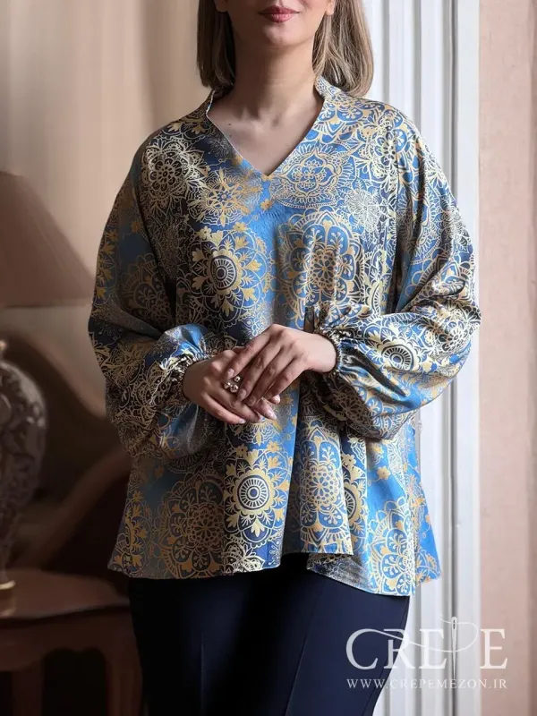 شومیز ساتن یقه هفت داگلاس