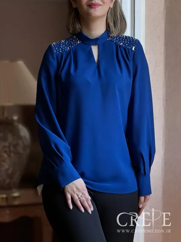 شومیز سرشانه نگین دار