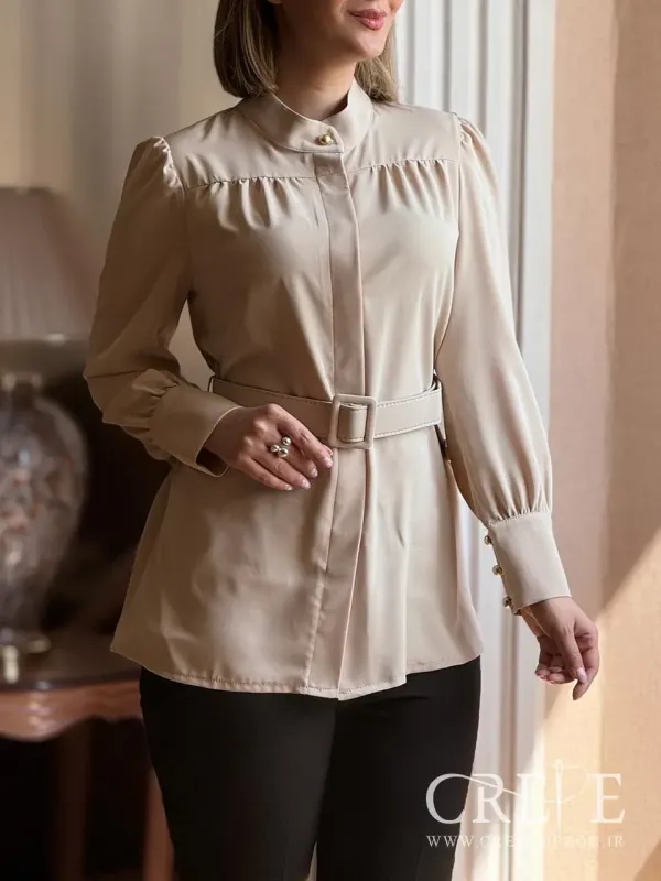 تونیک کمردار کرپ مصری - خرید آنلاین و حضوری مشهد شومیز بلند