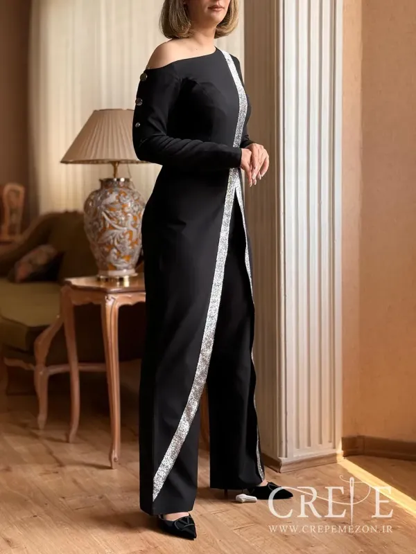 سرهمی کرپ نوار دوزی 