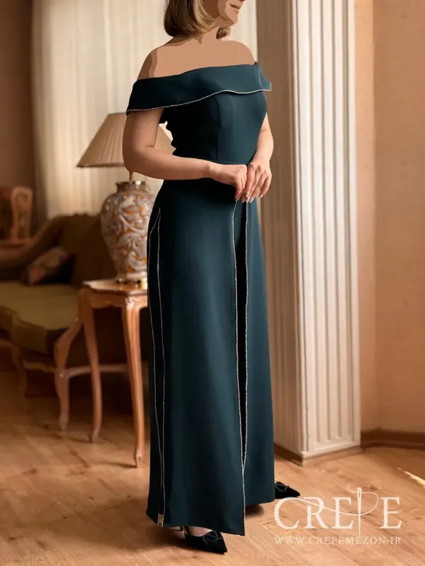 سرهمی دکلته نگین دار