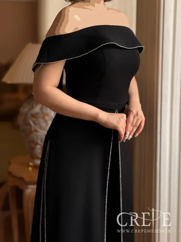 سرهمی دکلته نگین دار