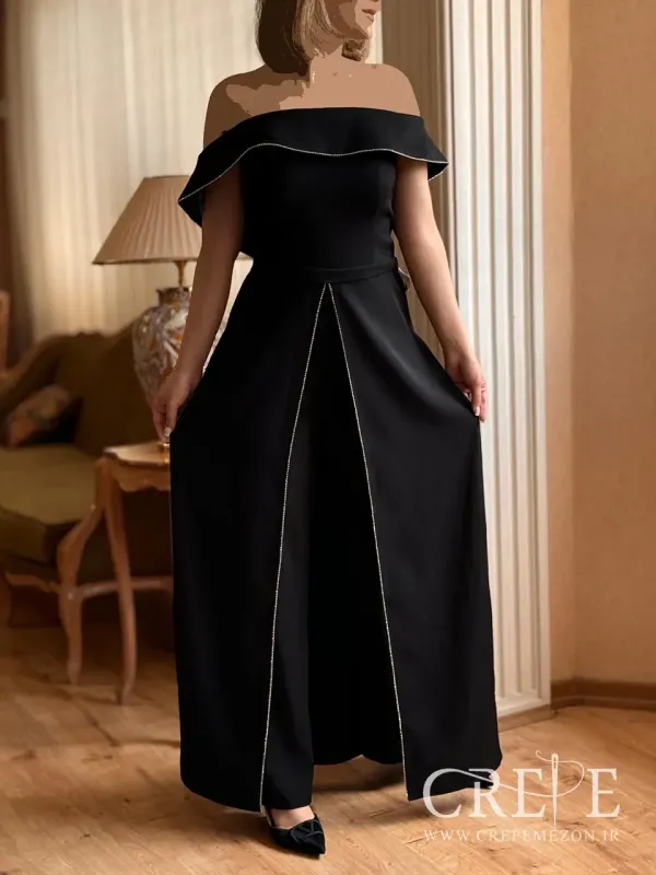 سرهمی دکلته نگین دار