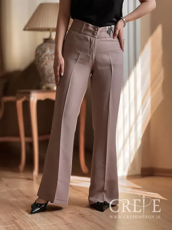 شلوار دمپاگشاد کرپ کنزو کره قد 109