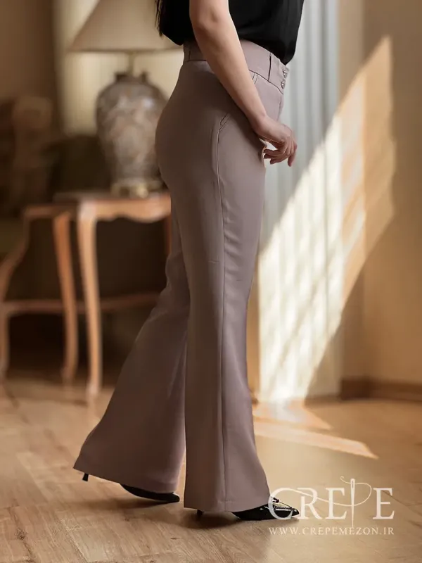 شلوار دمپاگشاد کرپ کنزو کره قد 109