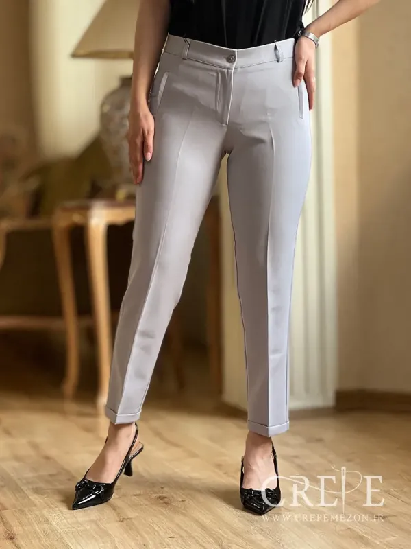 شلوار کرپ کلاسیک پاکتی قد 90