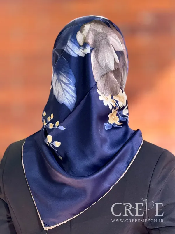 روسری ابریشم ریون دست دوز