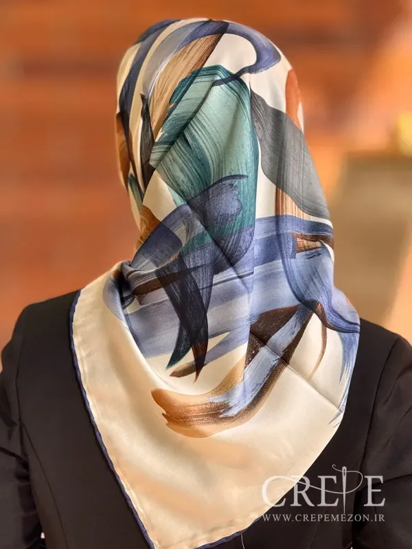 روسری ابریشم ریون آبرنگی 