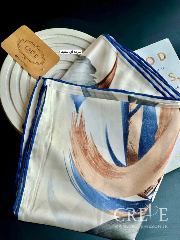 روسری ابریشم ریون آبرنگی 