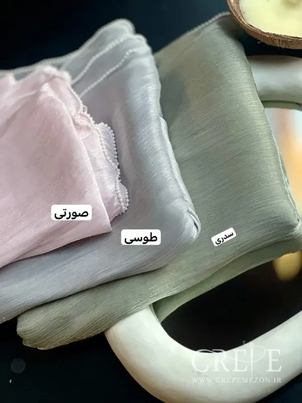 شال ابریشم براق لب مرواریدی