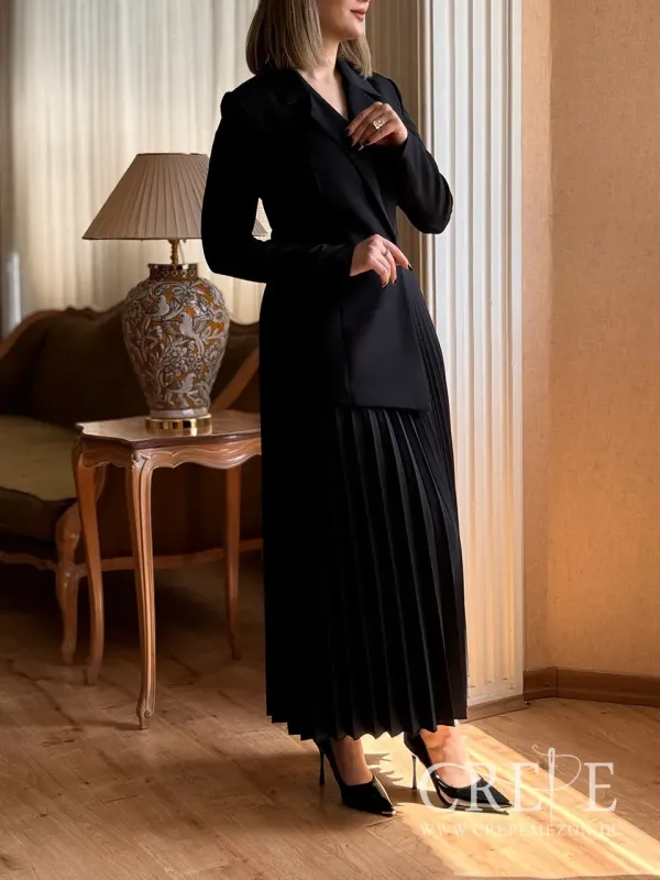 مانتو پیراهنی کرپ پلیسه