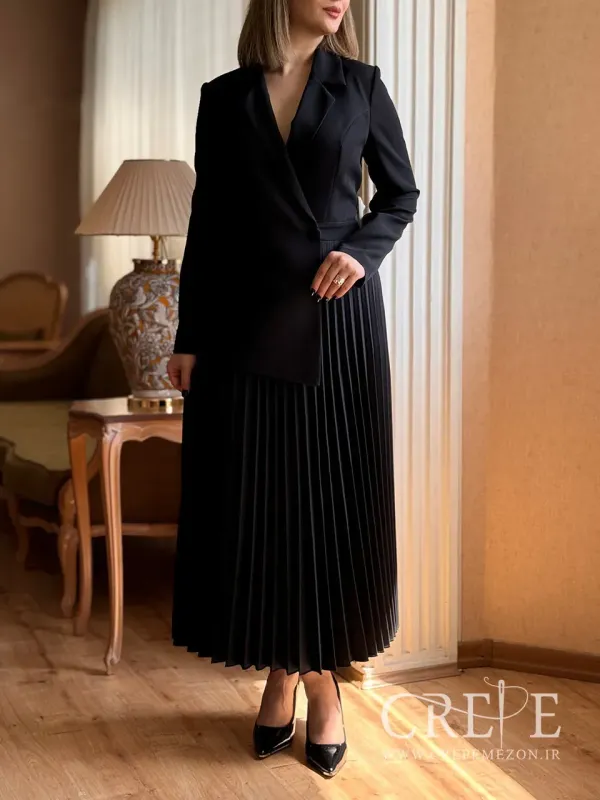 مانتو پیراهنی کرپ پلیسه