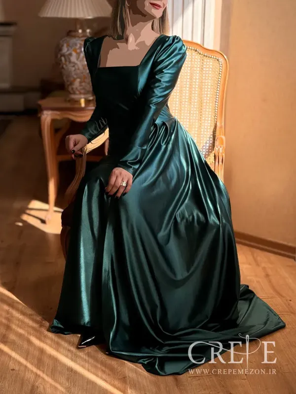 ماکسی ساتن کش شنلدار جلو پیله