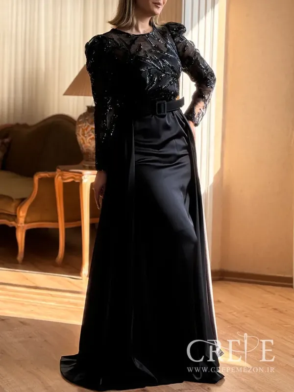 ماکسی دو دامنه ساتن و پنل 