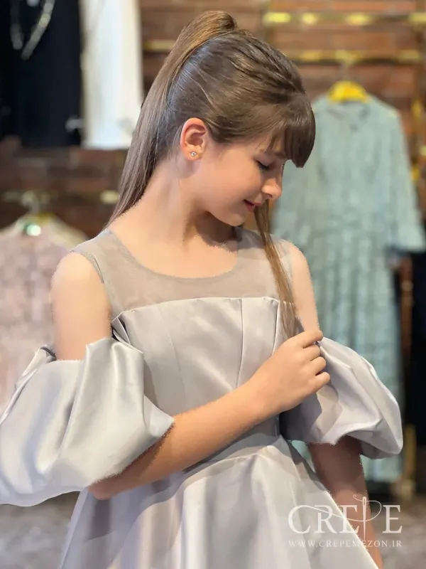 پیراهن ساتن پیله دار 