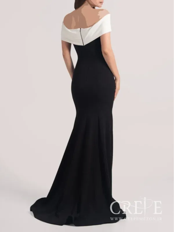 ماکسی دالقیچ یقه قایقی سفید