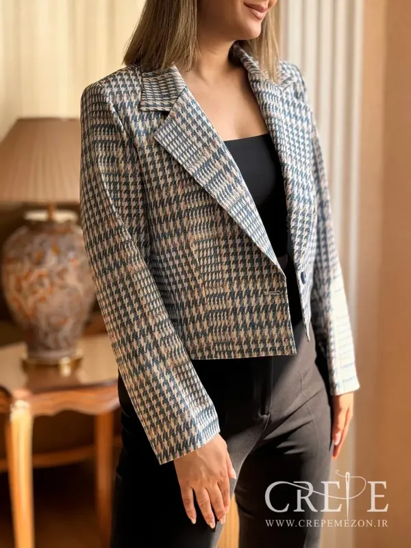 کت کرپ کراپ چهارخانه 