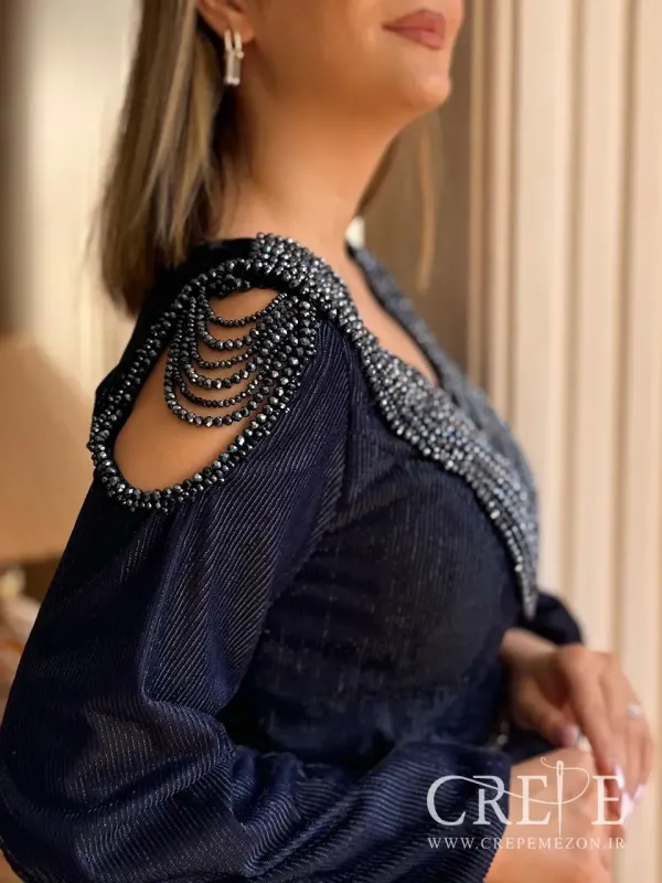 ماکسی لمه نگین دوزی آستین کلوش