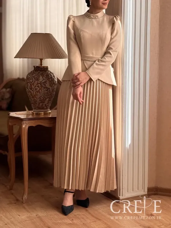 پیراهن میدی بالا تنه نوار دوزی 