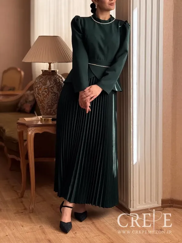 پیراهن میدی بالا تنه نوار دوزی 