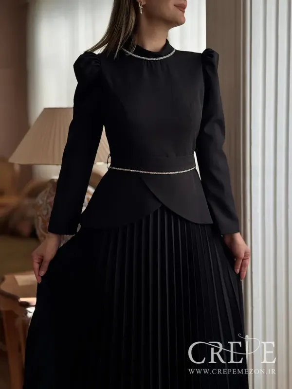 پیراهن میدی بالا تنه نوار دوزی 