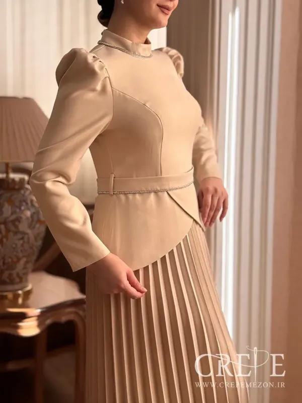 پیراهن میدی بالاتنه نواردوزی