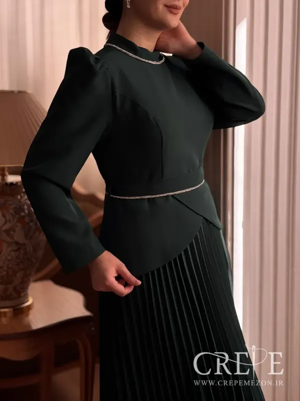 پیراهن میدی بالا تنه نوار دوزی 