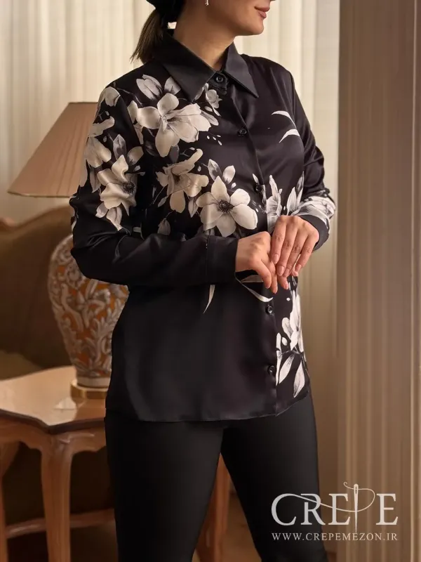 شومیز ساتن طرح گل