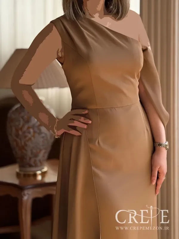 پیراهن کوتاه  یقه رومی