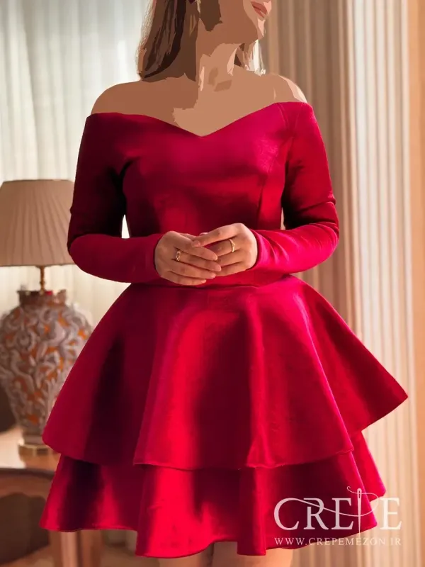 پیراهن عروسکی ساندویچی مخمل