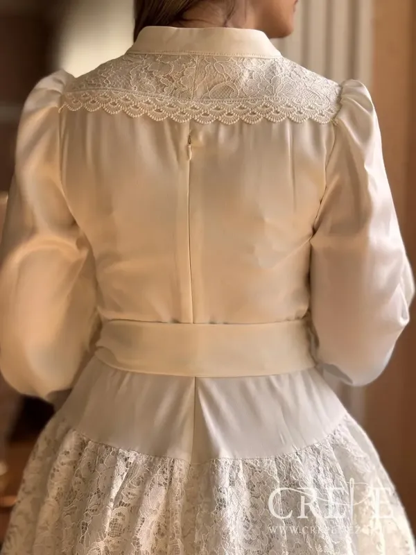 پیراهن کوتاه ساتن گیپور