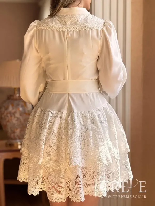 پیراهن کوتاه ساتن گیپور