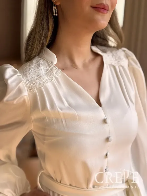 پیراهن کوتاه ساتن گیپور