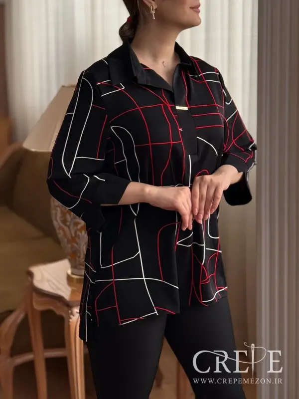 شومیز الیزه قواره دار قاپک پهن