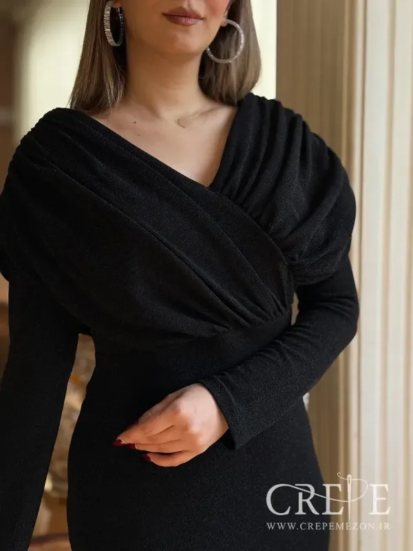 پیراهن میدی لمه یقه چپ و راستی