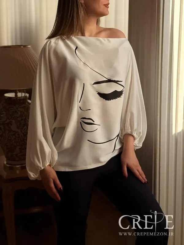 شومیز ساتن طرح چهره