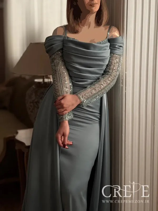 ماکسی زارا آستین سنگدوزی