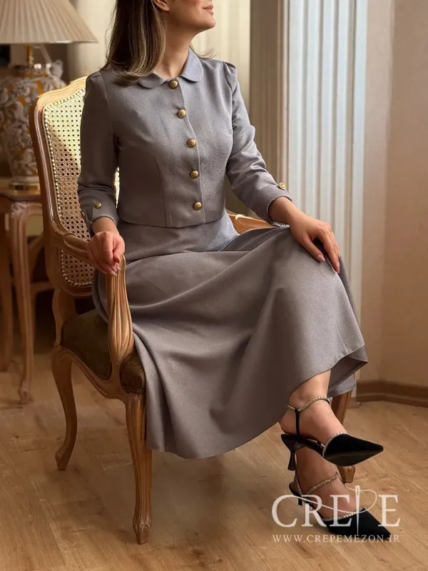 ست کت و دامن کتان لمه شیرین